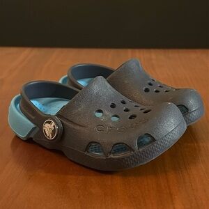 CROCS Kids’ Crocs Littles™ Clog, aqua and navy blue,size 6